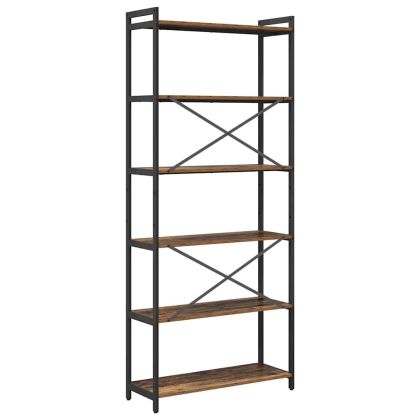 Рафт за книги 80 x 30 x 189,5 см Инженерна дървесина
