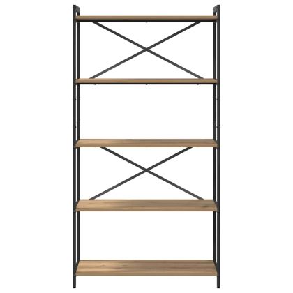 Рафт за книги Дъб 80 x 30 x 155 см Инженерно дърво