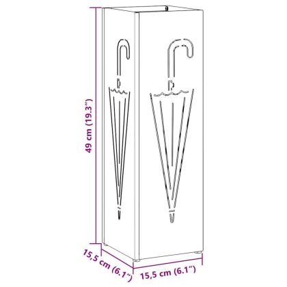 Стойка за чадър Горчица 15,5 х 15,5 х 49 см Метал