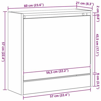Шкаф за обувки Старо дърво 60 x 21 x 57 cm Инженерно дърво