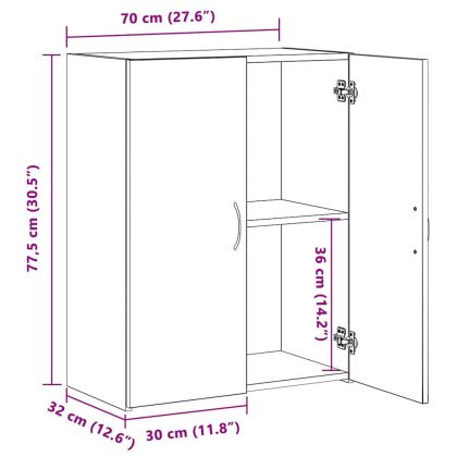 Офис шкаф с рафт Старо дърво 70 x 32 x 77.5 см Инженерно дърво
