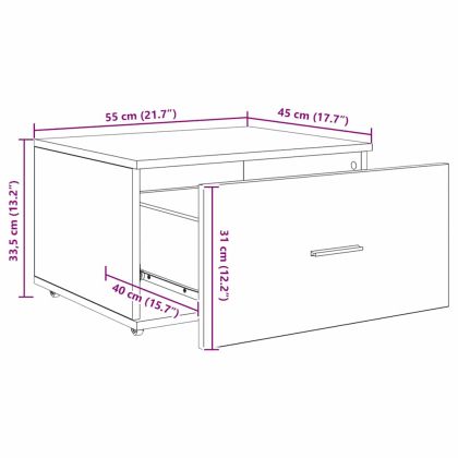 Чекмеджетен шкаф с колело Димян дъб 55 x 45 x 31 см