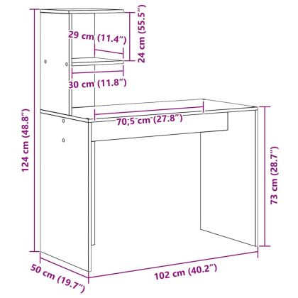 Бюро с рафт дъб сонома 102 x 50 x 124 см Инженерно дърво
