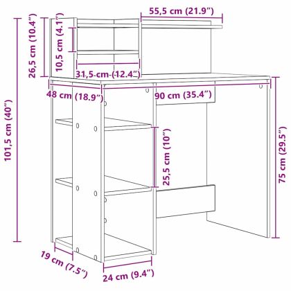 Бюро Дъб Инженерна дървесина 90 x 48 x 101,5 см
