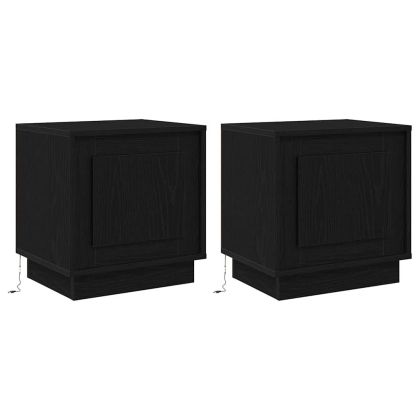 Нощен шкаф 2 pcs Черно 44 x 34,5 x 45 см Инженерно дърво