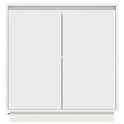 LED конзолна маса с рафт Бяло 71 x 34,5 x 75 см Инженерно дърво