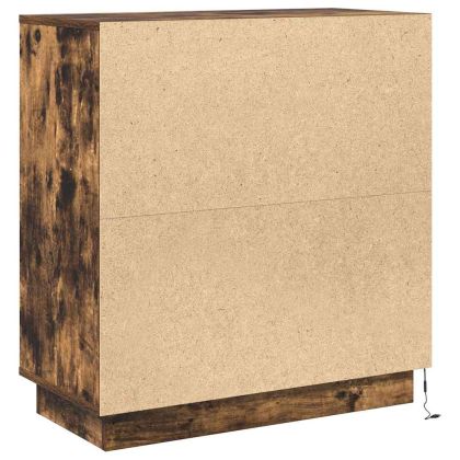 LED конзолна маса Димян дъб 71 x 34,5 x 75 см Инженерно дърво