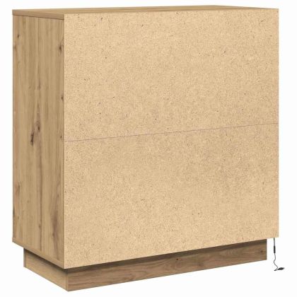 LED конзолна маса с рафт Дъб 71 x 34,5 x 75 см Инженерно дърво