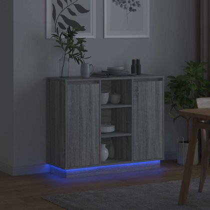 LED конзолна маса Сив Сонома 90 х 32 х 75 см