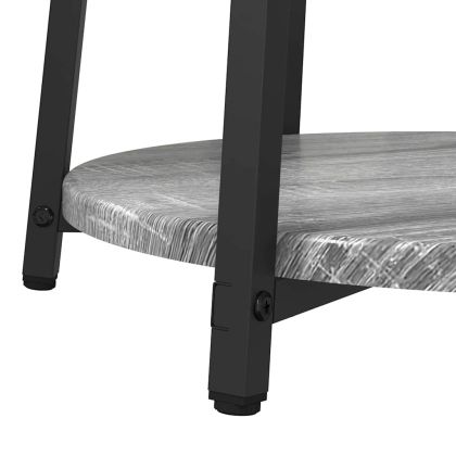 Комплект помощни маси с рафт 2 pcs Сив Сономски дъб и черно