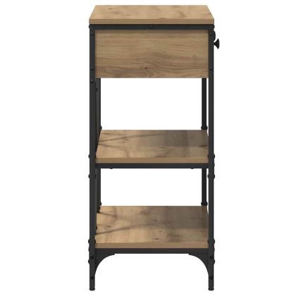 Конзолна маса с чекмедже с рафт Кафяво 75 x 34,5 x 75 см Дърво