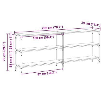 Конзолна маса Старо дърво 200 x 29 x 75 cm