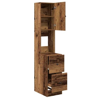 Кухненски сървър с чекмедже с рафт Старо дърво 32 x 50 x 180 см