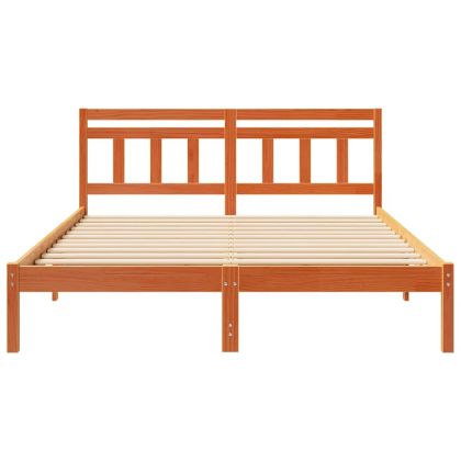Рамка за легло Кафяво 140 x 200 cm Солидно борово дърво