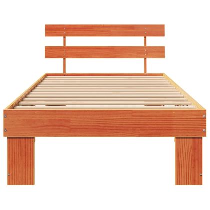 Рамка за легло с таблото Кафяво с восъчно покритие 75 x 190 cm