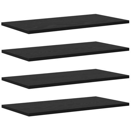 Етажерка Борд 4 pcs Черен 60 x 30 x 1,5 cm Инженерно дърво