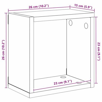 Стени за рафтове с рафт 2 pcs Дъб Инженерно дърво