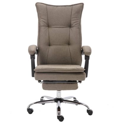 Масажен офис стол, таупе, текстил