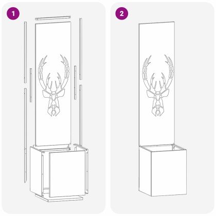 Екран за градинска неприкосновеност Черно 32 x 32 x 150 см
