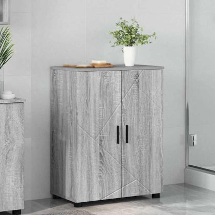 Шкаф за баня Сив Сонома 60 x 35 x 80 см