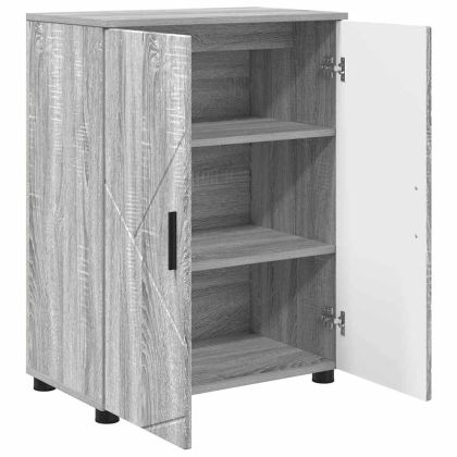 Шкаф за баня Сив Сонома 60 x 35 x 80 см