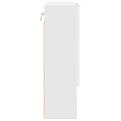 Шкаф с огледало Лъскаво бяло 59 x 17 x 55 см Инженерно дърво