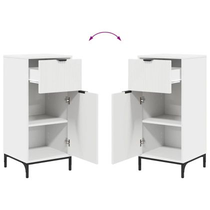 Шкаф за баня Бяло 39,5 x 36 x 88 см Инженерно дърво & Метал