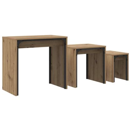 Масичка за кафе 3 pcs Дъб Инженерно дърво