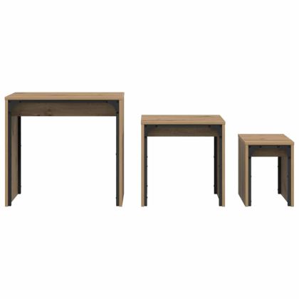 Масичка за кафе 3 pcs Дъб Инженерно дърво