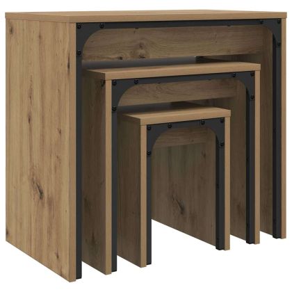 Масичка за кафе 3 pcs Дъб Инженерно дърво