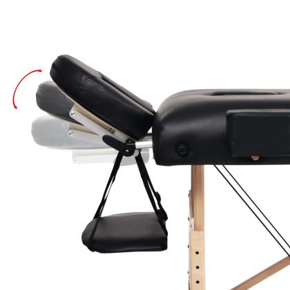 Сгъваема масажна кушетка с 3 зони, 10 см плътен пълнеж, черна