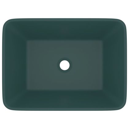 Луксозна мивка, матово тъмнозелена, 41x30x12 см, керамика
