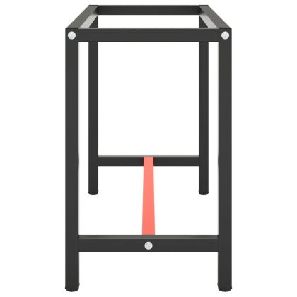 Рамка за работна маса матово черно и червено 110x50x79 см метал