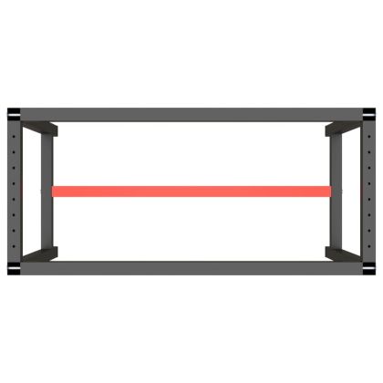 Рамка за работна маса матово черно и червено 110x50x79 см метал