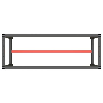 Рамка за работна маса матово черно и червено 140x50x79 см метал