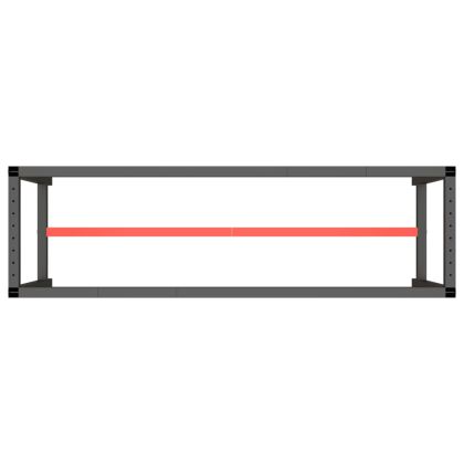 Рамка за работна маса матово черно и червено 170x50x79 см метал