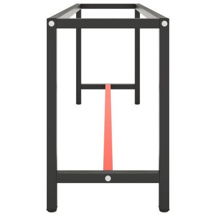 Рамка за работна маса матово черно и червено 210x50x79 см метал