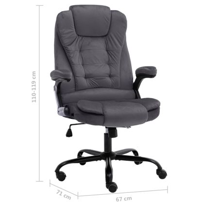 Офис стол, тъмносив, кадифе