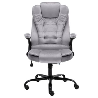 Офис стол, светлосив, кадифе