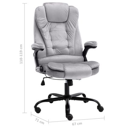 Офис стол, светлосив, кадифе