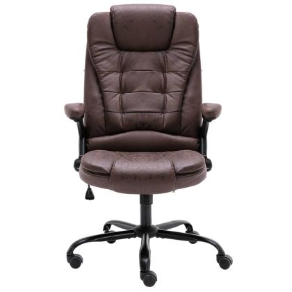 Офис стол, тъмнокафяв, изкуствена велурена кожа