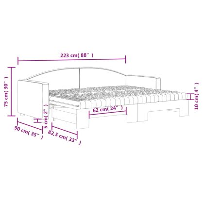 Канапе с изтеглящо легло и матрак черно 80x200 см плат