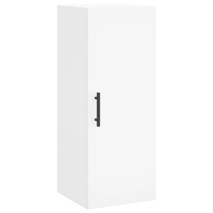 Висок шкаф, бял, 34,5x34x180 см, инженерно дърво