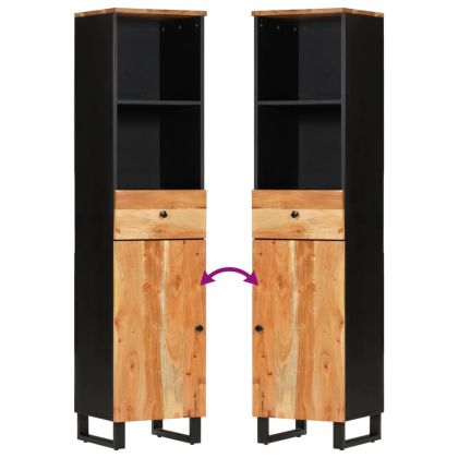 Комплект мебели за баня, 3 части, масивна акациева дървесина