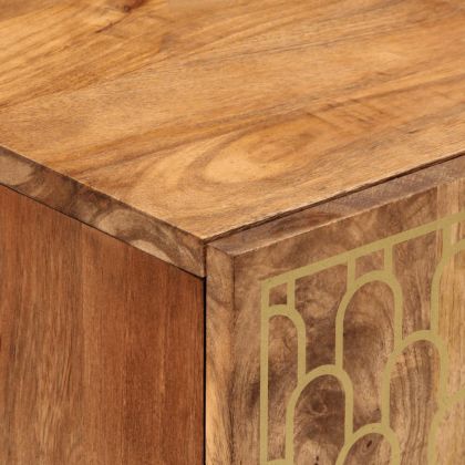 Комплект мебели за баня, 2 части, масивна мангова дървесина