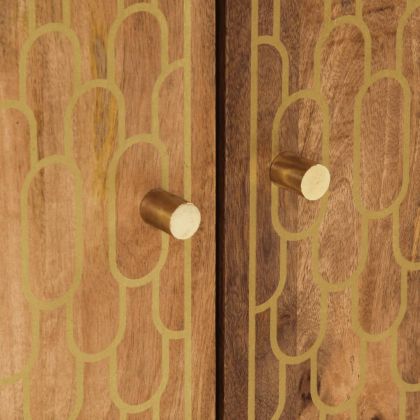 Комплект мебели за баня, 2 части, масивна мангова дървесина