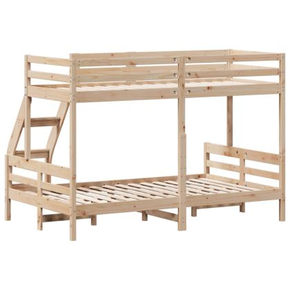 Двуетажно легло, 80x200/120x200 см, борово дърво масив