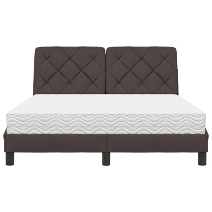 Легло с матрак, тъмнокафяво, 120x200 см, плат