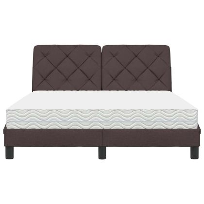 Легло с матрак, тъмнокафяво, 140x200 см, плат