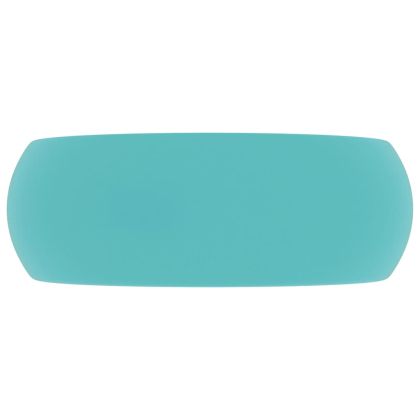 Луксозна кръгла мивка, матово светлозелена, 40x15 см, керамика